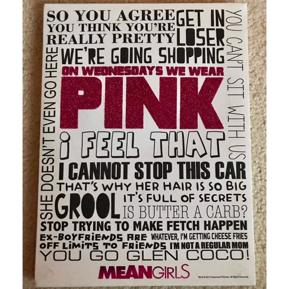 MEAN GIRLS quoted canvas👯👯  FLASH SALE💸